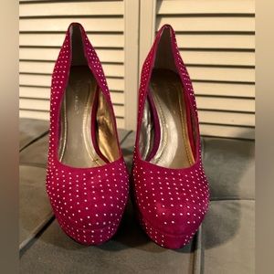 Pink studded BCBG platform heels
